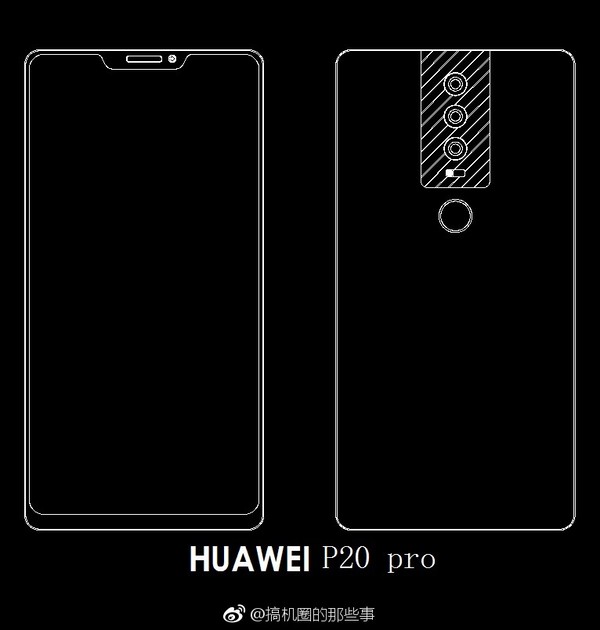华为P系列旗舰新机外观曝光:后置三镜头设计