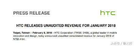 HTC手机2018开年第一跪 吐血狂降27%！