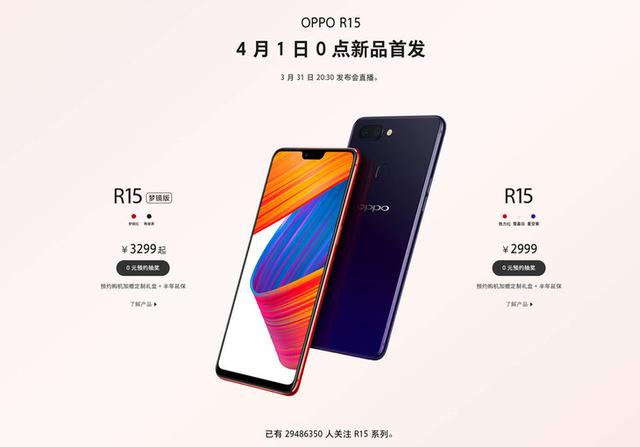 要卖疯! OPPO R15官网预约量接近3000万
