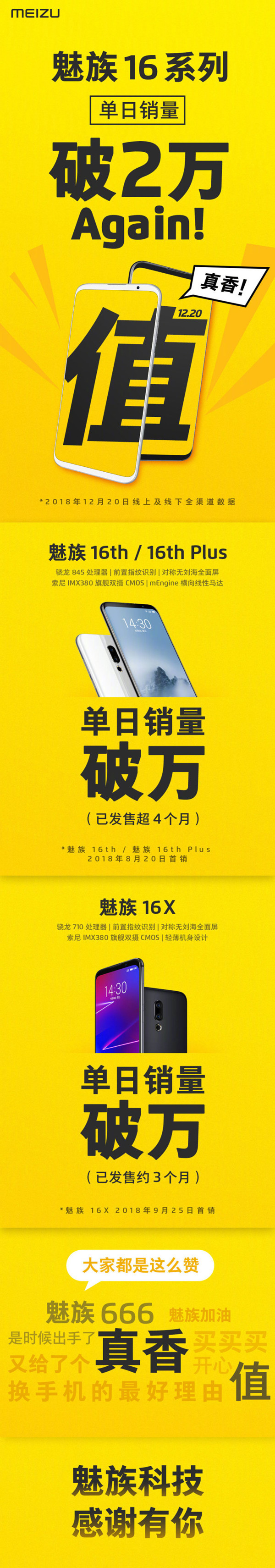 魅族16系列最高降300元 单日狂卖2万台