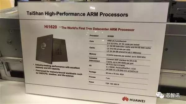 华为发布首款7nm ARM服务器芯片:采用自主设计“泰山”核心!