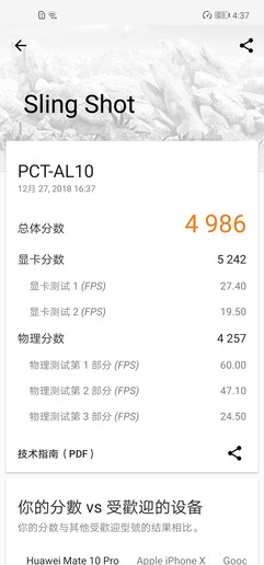 荣耀V20 3DMark跑分