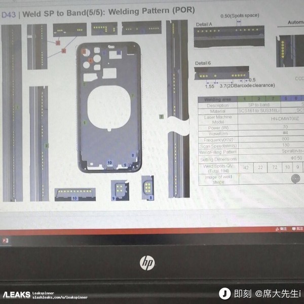 疑似iPhone XI工程设计图（图源Slashleaks）