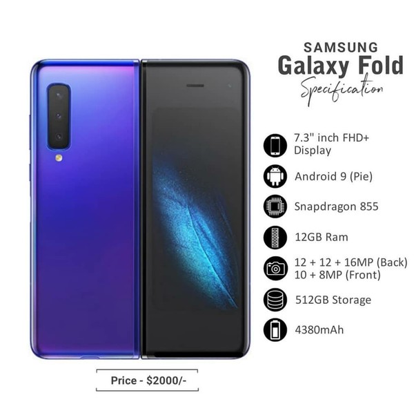 网传三星Galaxy Fold部分配置