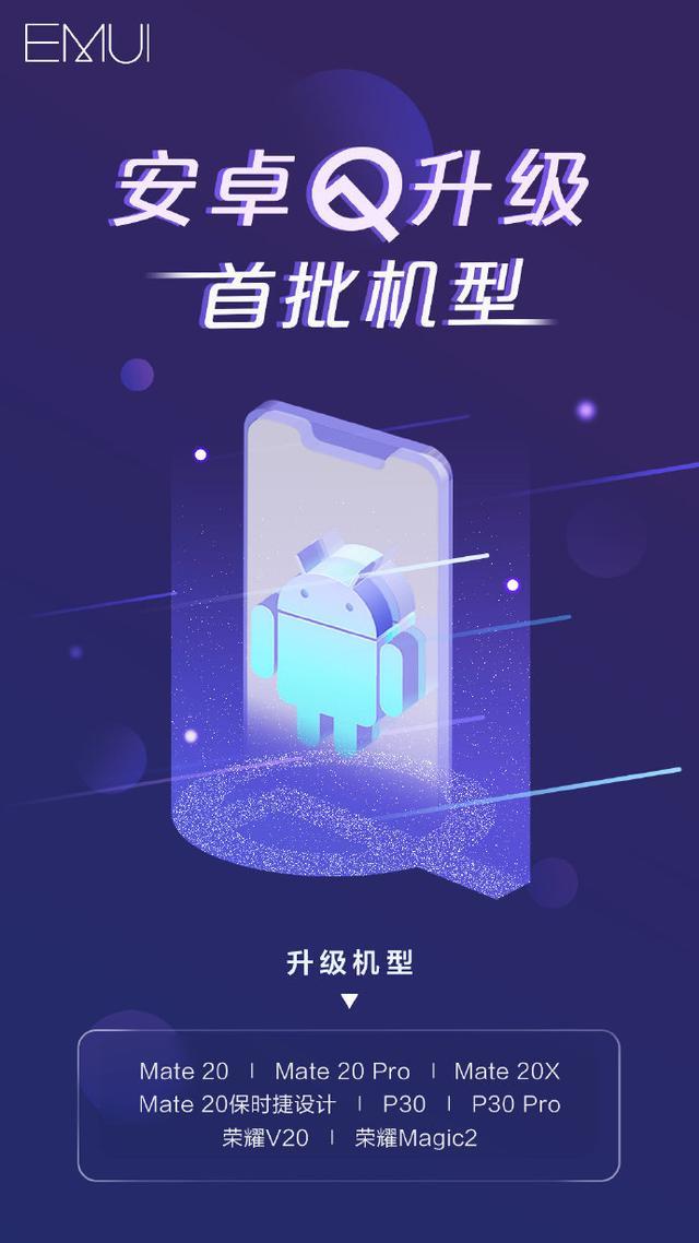 华为首批可升级Android 10 Q手机公布:共8款