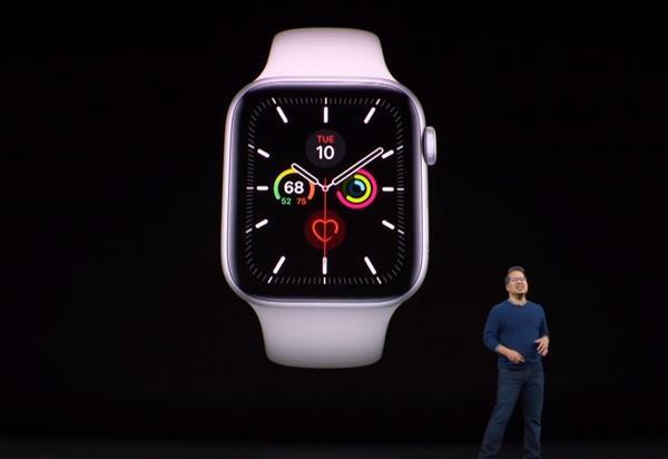 苹果发布Apple Watch 5手表:更专业的健康监测 399美元起