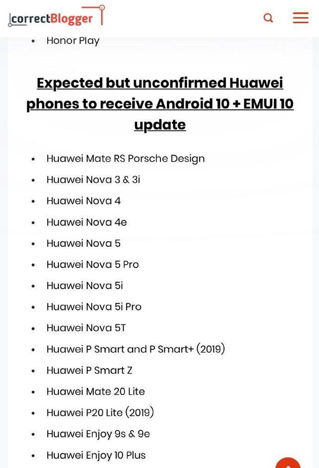 华为手机2019~2020年:Android 10+EMUI 10更新计划表曝光