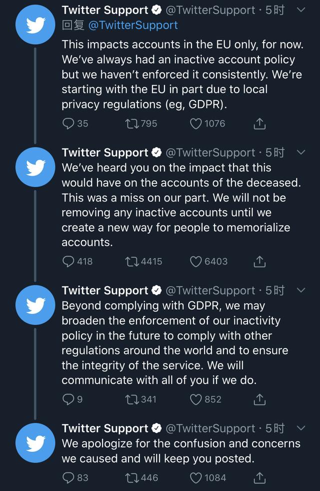 因已逝用户也会受到影响!Twitter“大清除”计划暂停执行