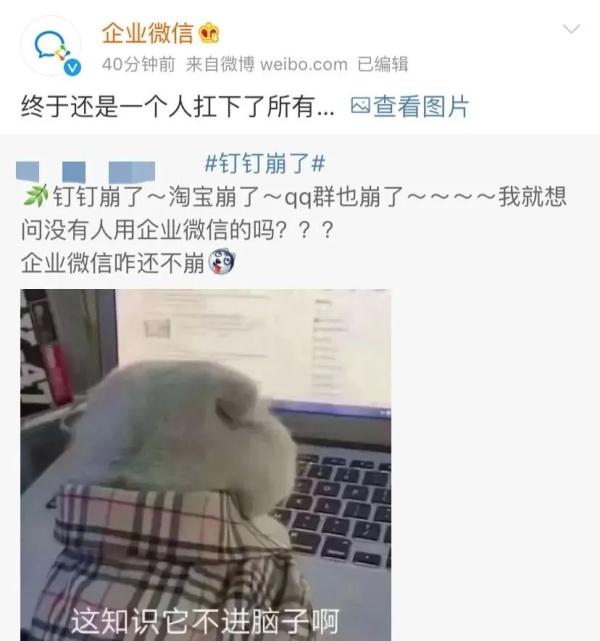 钉钉、淘宝、QQ群相继崩溃，企业微信：终究还是一个人扛下了所有”